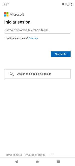 Introduzca su Dirección de correo electrónico y seleccione Siguiente
