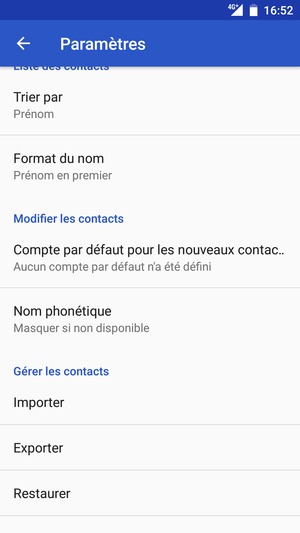 Faites défiler et sélectionnez Importer