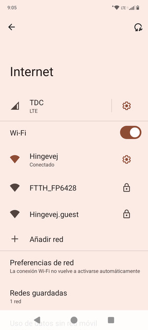 Ahora está conectado a la red Wi-Fi