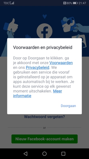 Selecteer Doorgaan