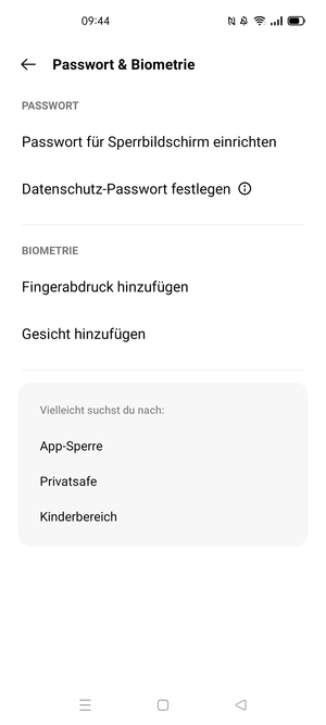 Wählen Sie Passwort für Sperrbiildschirm einrichten