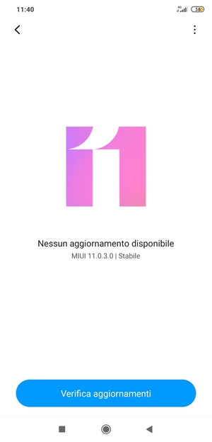 Se il tuo telefono è aggiornato, vedrai la seguente schermata