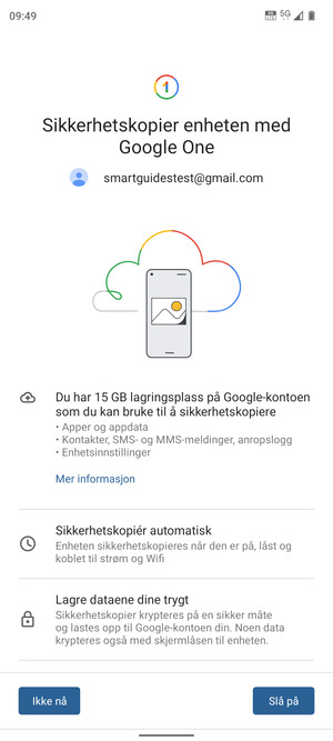Velg Slå på