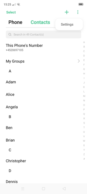 Select Settings