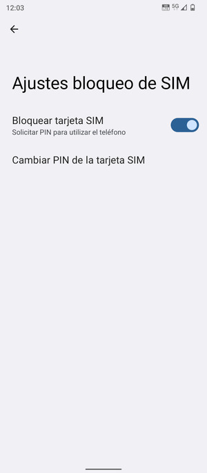 Seleccione Cambiar PIN de la tarjeta SIM
