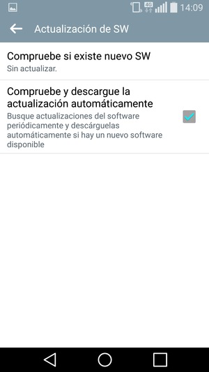 Seleccione Compruebe si existe nuevo SW