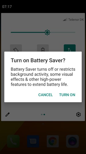 Select TURN ON