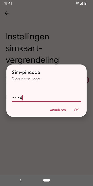 Voer uw Oude sim-pincode in en selecteer OK