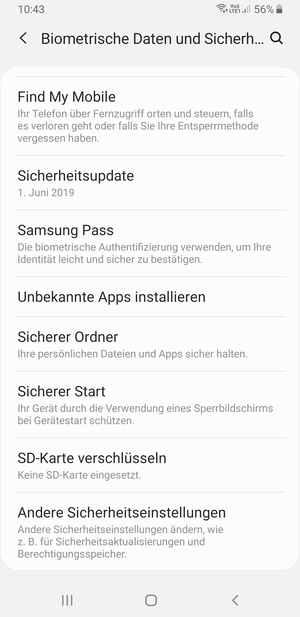 Scrollen Sie und wählen Sie Andere Sicherheitseinstellungen