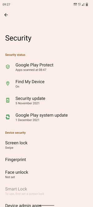 Select Screen lock