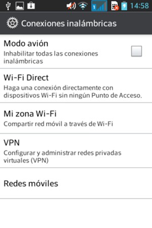 Seleccione Redes móviles