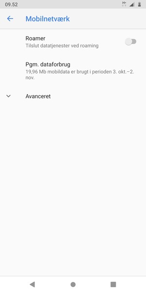 Vælg Avanceret