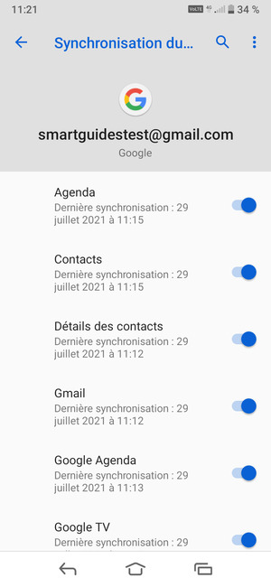 Assurez-vous que Contacts est sélectionné