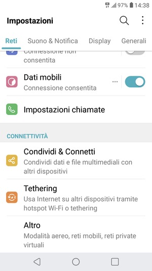 Scorri e seleziona Altro