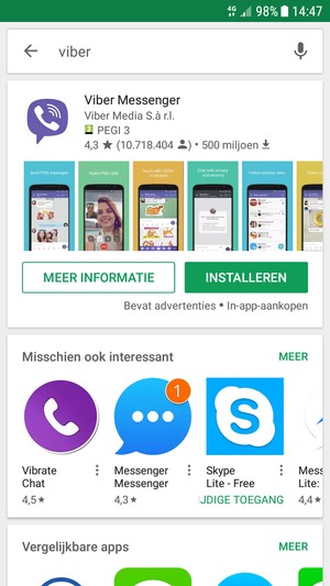 Selecteer de app
