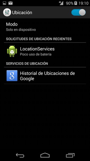 Desactive Ubicación