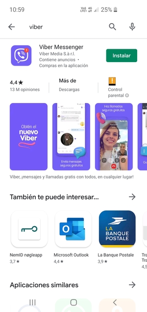Seleccione la aplicación