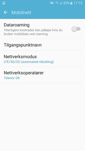Velg Nettverksmodus