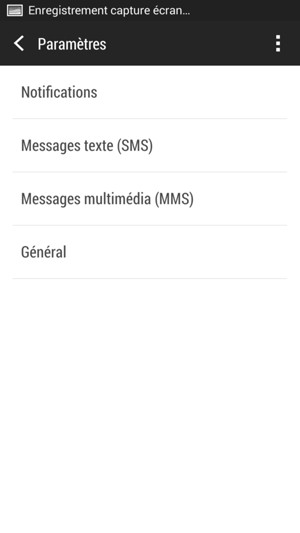 Sélectionnez Messages texte (SMS)