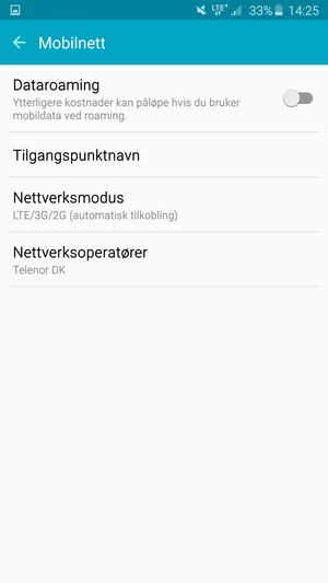 Velg Nettverksmodus
