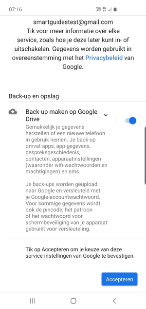 Selecteer Accepteren