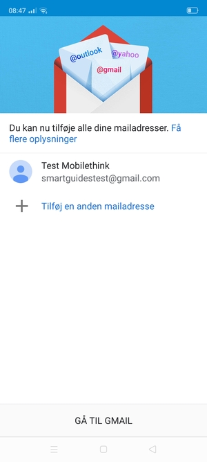 Vælg GÅ TIL GMAIL