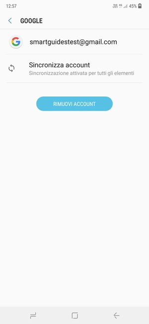 Seleziona Sincronizza account