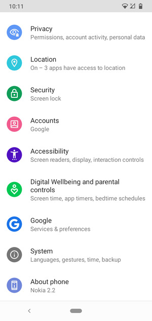 Scroll to and select System