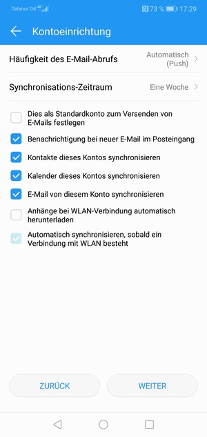 Wählen Sie WEITER
