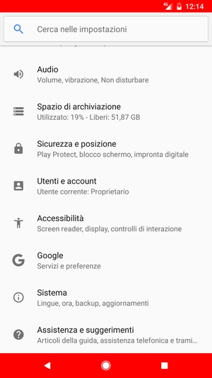 Scorri e seleziona Sicurezza e posizione