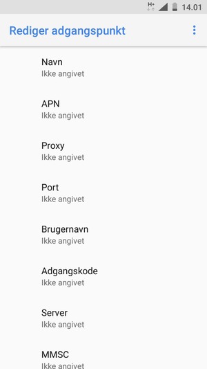 Indtast internet-oplysninger
