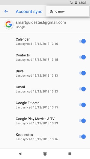 Select Sync now