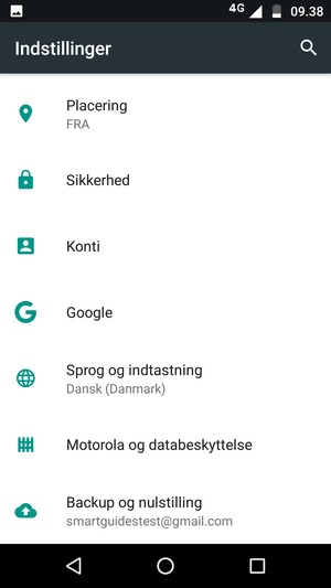 Scroll til og vælg Konti