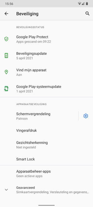 Uw telefoon is nu beveiligd met een schermvergrendeling