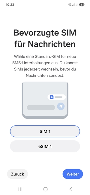 Wählen Sie die gewünschte Option und wählen Sie Weiter