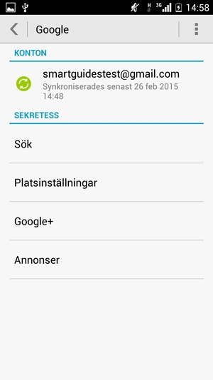 Tryck på ditt säkerhetskopieringskonto