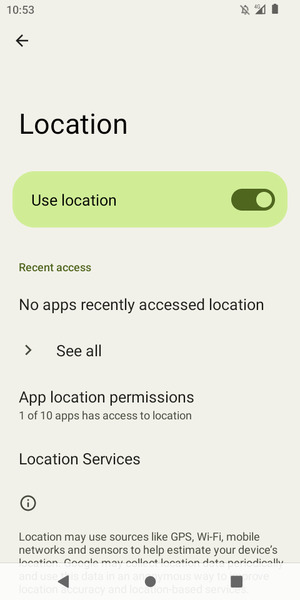 Turn off Use location