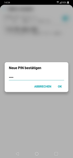 Bestätigen Sie Ihre neue SIM-Karte PIN und wählen Sie OK