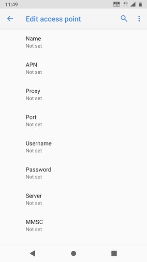 Enter Internet information