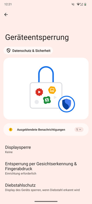 Wählen Sie Displaysperre