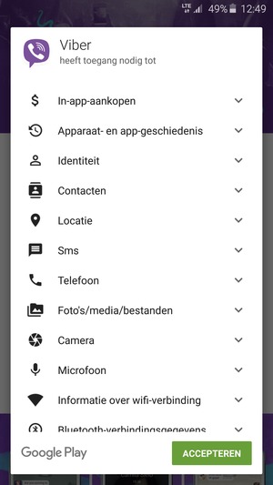 Selecteer ACCEPTEREN