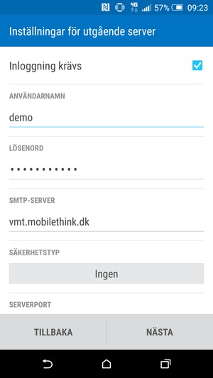 Ange utgående serveradress
