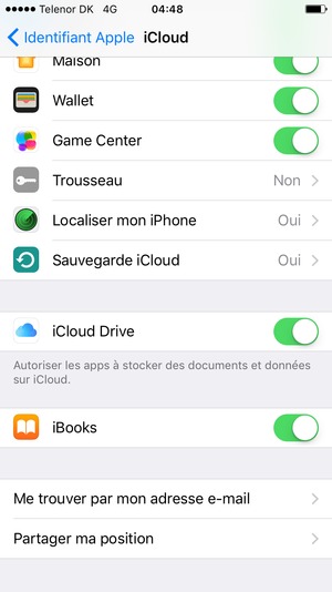 Sélectionnez Sauvegarde iCloud