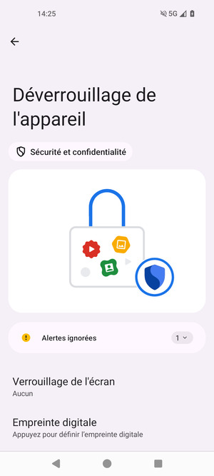 Sélectionnez Verrouillage de l'écran