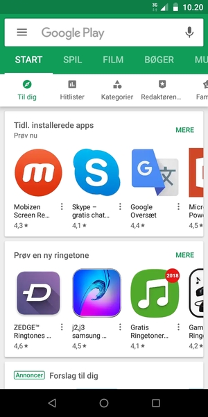 Vælg søgefeltet