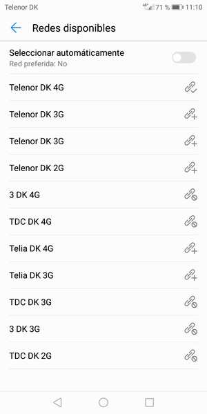 Seleccione un operador de red de la lista