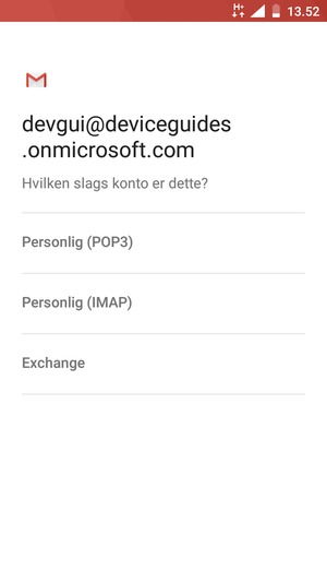 Vælg Exchange