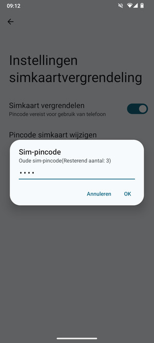 Voer Oude sim-pincode in en selecteer OK