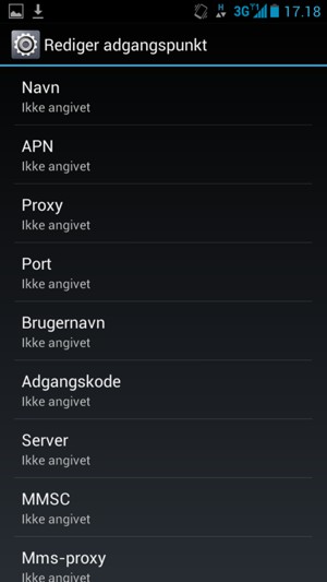 Indtast internet-oplysninger