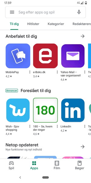 Vælg søgefeltet